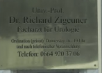 Praxisschild Prof. Dr. Zigeuner